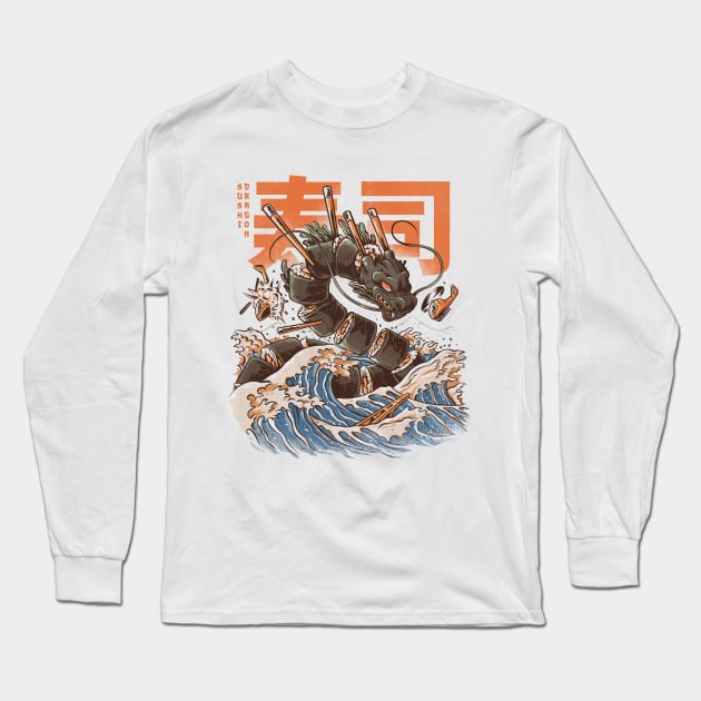 Great Sushi Dragon Long Sleeve T-Shirt by Ilustrata